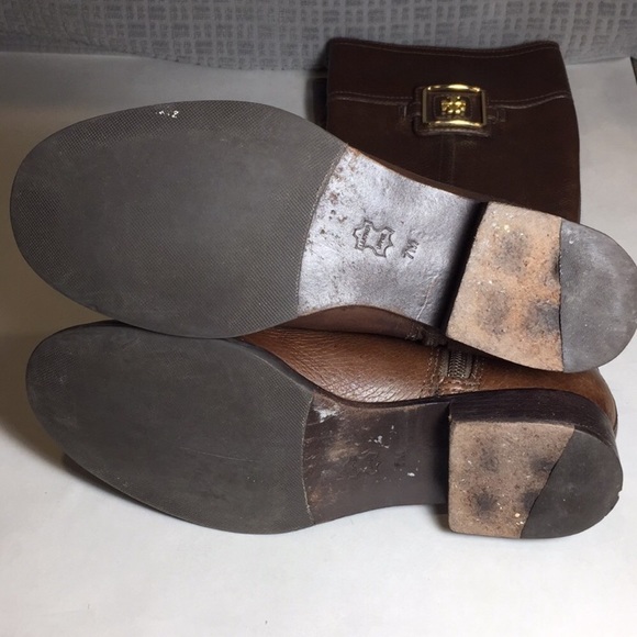 Tory Burch Julian Riding Boots Fig Brown Size 7 - Picture 3 of 8